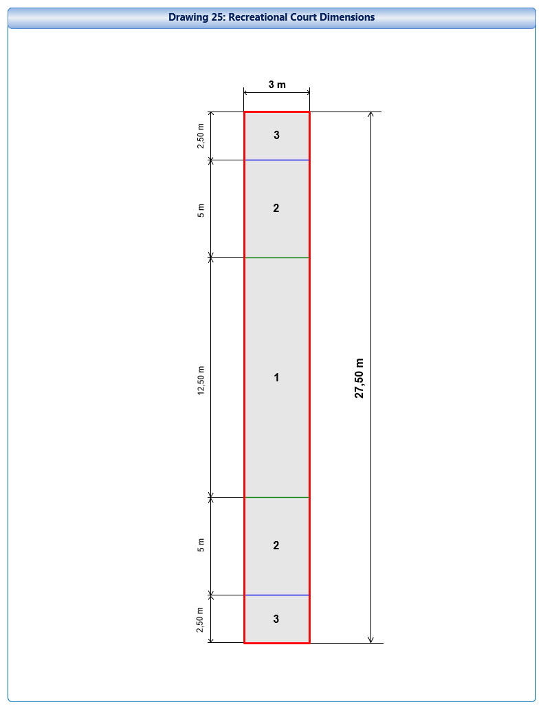 Drawing 25 - Recreational Court Dimensions Drawing 25 - Recreational Court Dimensions